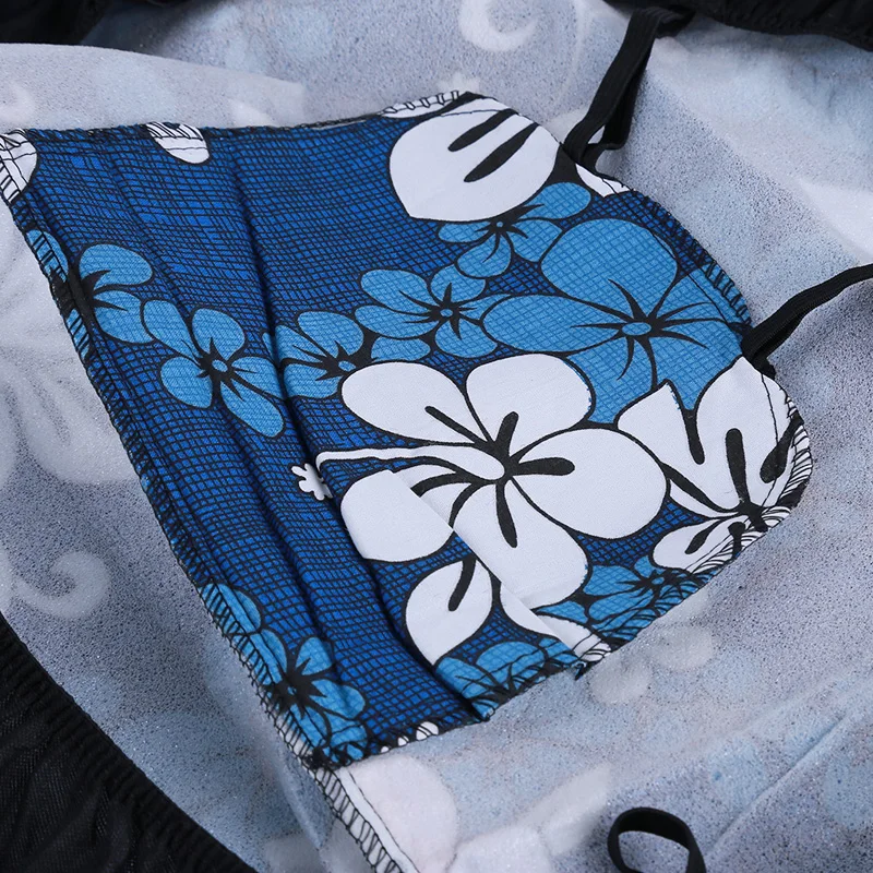 2 шт. автомобильные ковшеобразные чехлы с синим цветочным принтом хлопковая