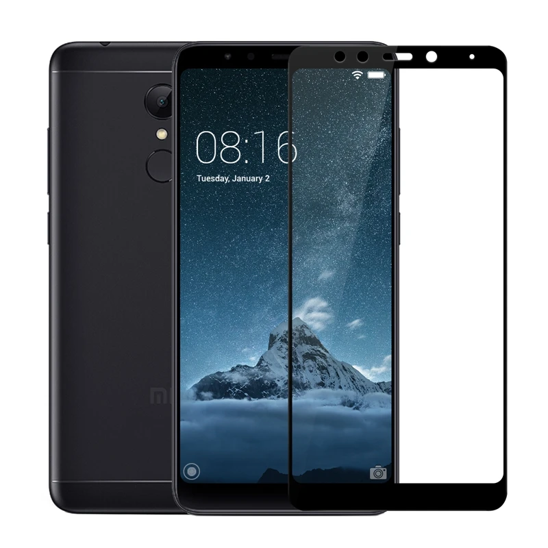 Полное покрытие из закаленного стекла для Xiaomi Redmi 5 Plus, Защита экрана для Xiaomi Redmi 5 Plus 5,9", гальваническая защитная пленка