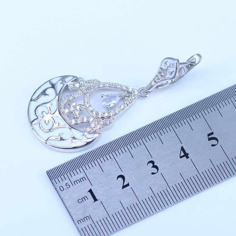 Серебро 925 ювелирные изделия Water Drop белый цирконий Ювелирные наборы для Для