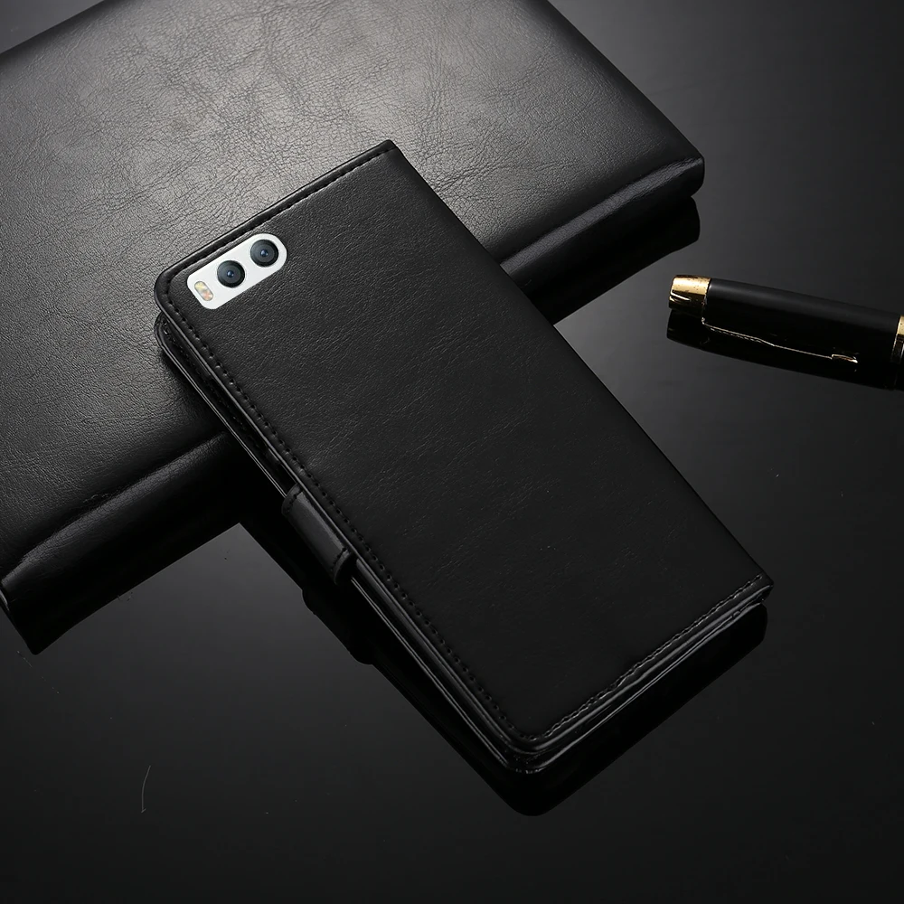 Роскошный кожаный чехол бумажник с откидной крышкой для телефона Xiaomi MI 6