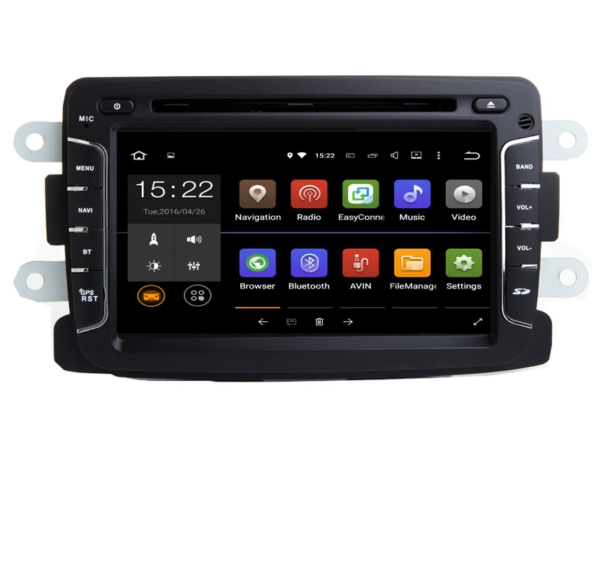 Один DIN 7 дюймов сенсорный экран Android 1 автомагнитолы с для Dacia Duster Wi Fi TPMS рулевое