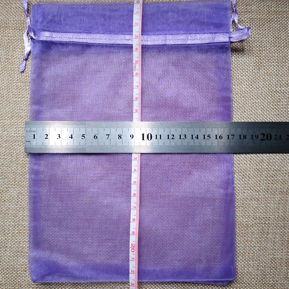 100 шт./лот, 11x16, 13x18, 15x20, 17x23 см, сумка для ювелирных изделий, сумки из органзы на шнурке, для свадебной вечеринки, рождественский подарок, мешки для упаковки пакетов