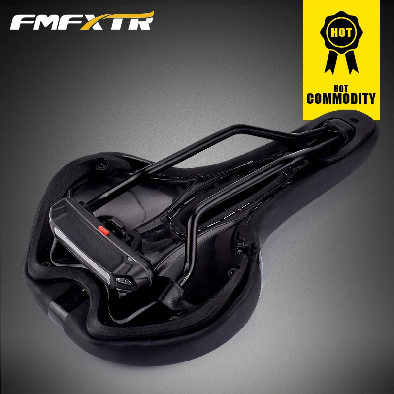 Велосипедное седло с задним фонарем расширенная подушка для горного и дорожного