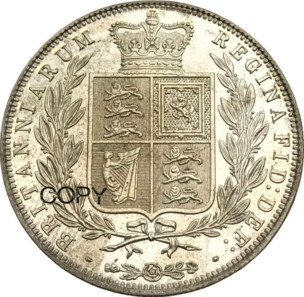 Объединенное Королевство 1/2 Корона 1886 Виктория молодая голова Посеребренная
