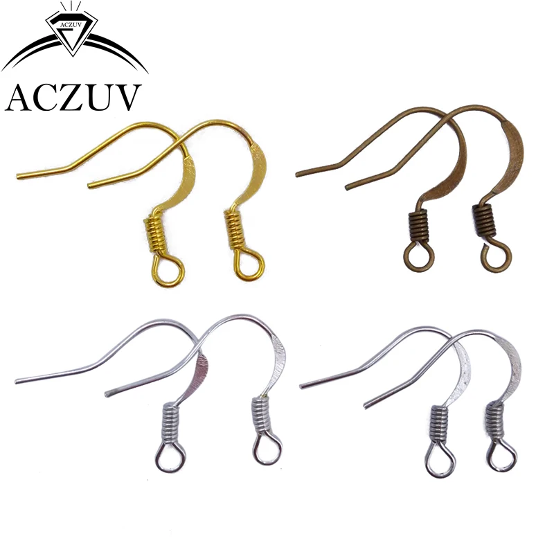 Оптовая Продажа 1000 шт весенние серьги с плоским основанием крючки ювелирные