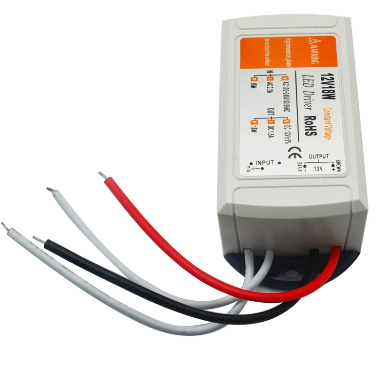 10 шт./лот DC12V 18 Вт Светодиодный драйвер адаптер трансформатор переключатель
