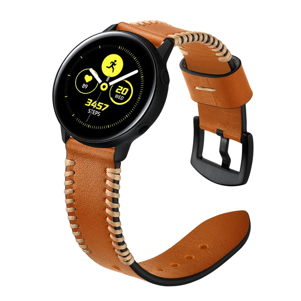 Коричневый ремешок ручной работы из натуральной кожи для samsung Galaxy Watch Active Мужской