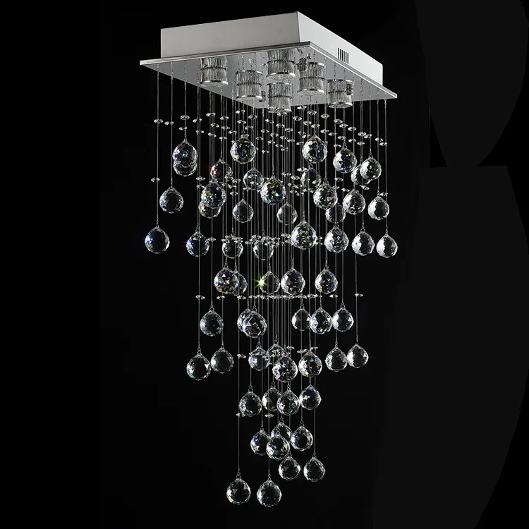 Современная прямоугольная люстра освещение для столовой подвесная хрустальная