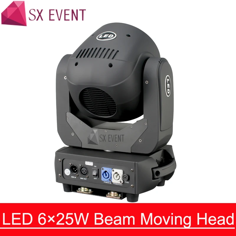 Светодиодный 6x25W Луч Moving головной светильник 6x25 Вт светодиодный Ultimate вращение