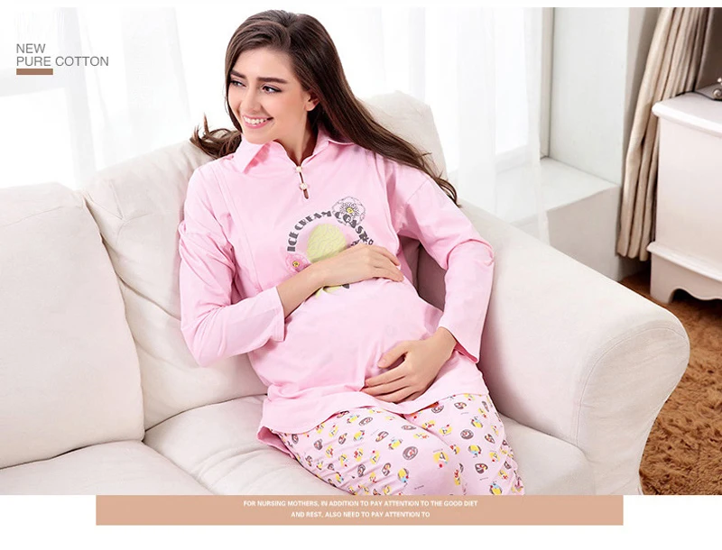 Emotion Moms; Одежда для беременных; одежда для сна с длинными рукавами для грудного вскармливания; пижамы для беременных женщин; ночная рубашка для беременных
