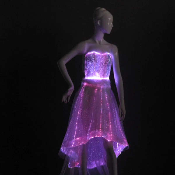 Vestidos, модный Рождественский костюм, светодиодные танцевальные костюмы, светящаяся одежда, белое платье подружки невесты без бретелек