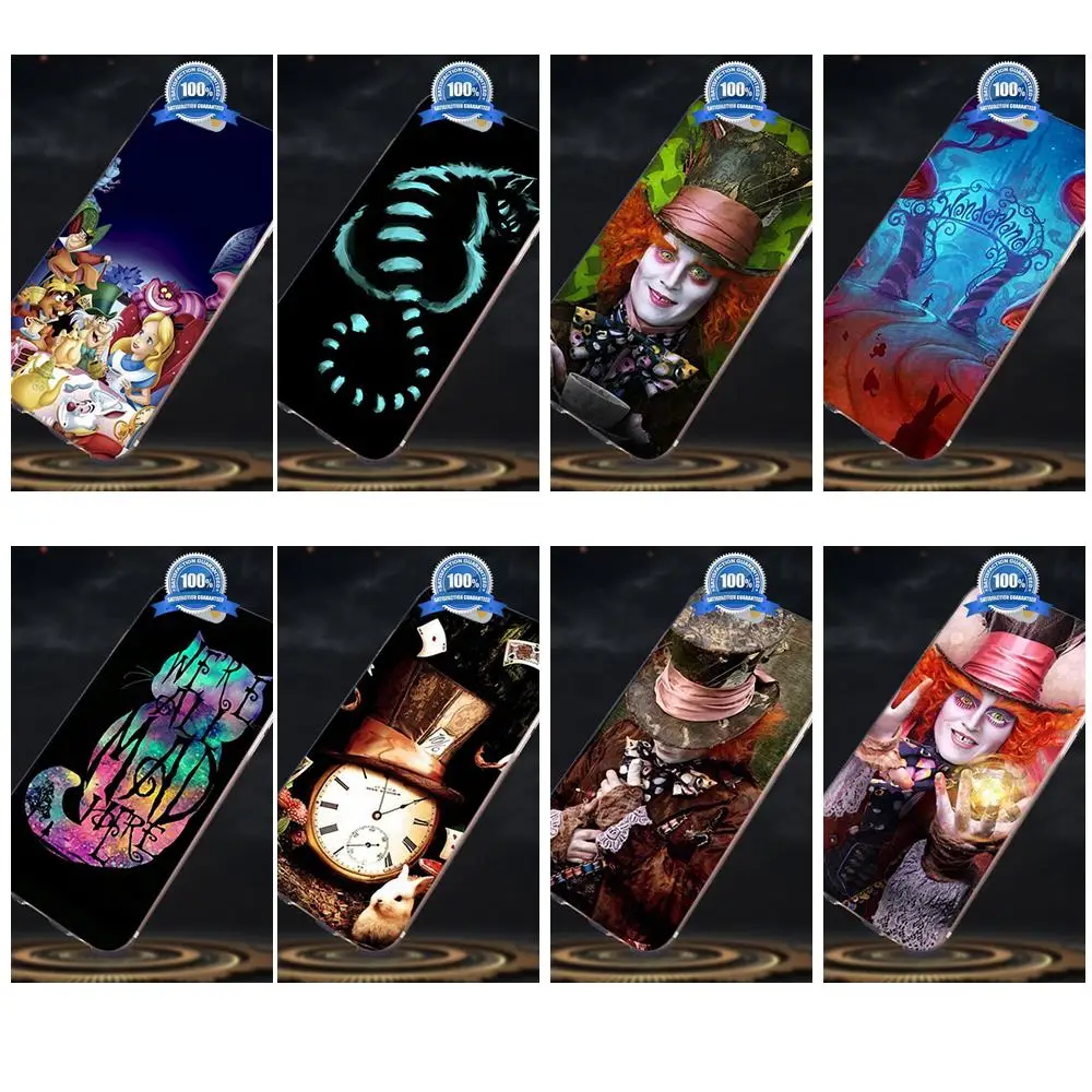 Алиса в стране чудес Mad Hatter для Apple iPhone X 4 4S 5 5C SE 6 6S 7 8 Plus Galaxy A3 A5 J1 J2 J3 J5 J7 2017 милый