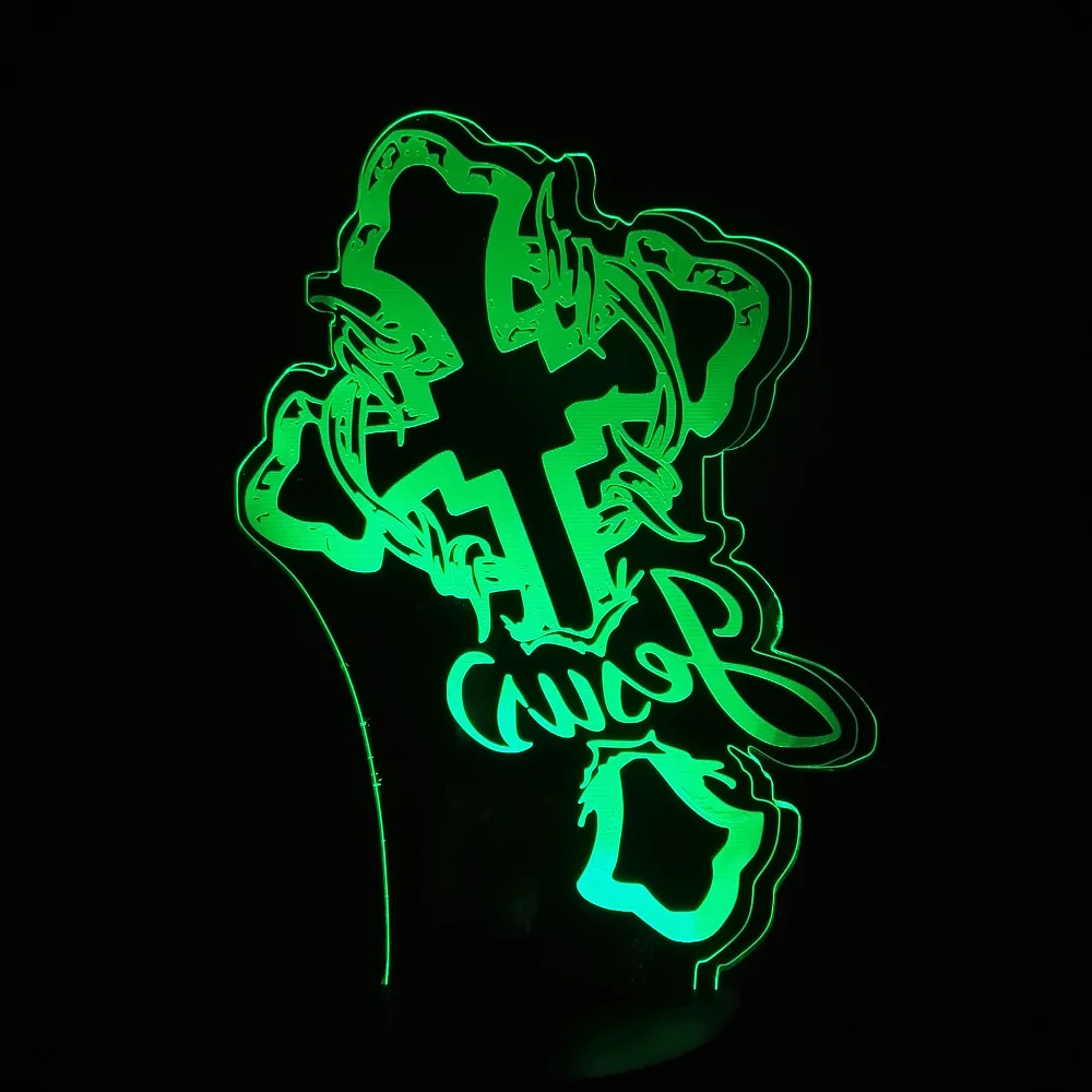 3D стильный Крест Иисуса Ночник LED USB 7 цветов Изменение Иллюзия настольная лампа