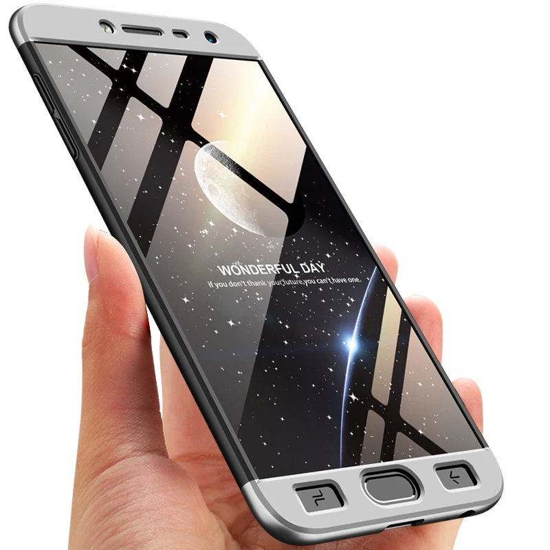 Крышка samsung Galaxy J4 2018 чехол 360 градусов полный Чехол для упаковки Жесткий PC Shell