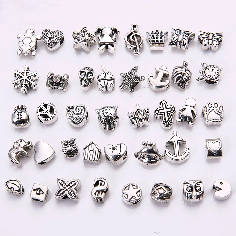 Винтажные металлические шарики подходят для Pandora Charms модные аксессуары DIY бисер с