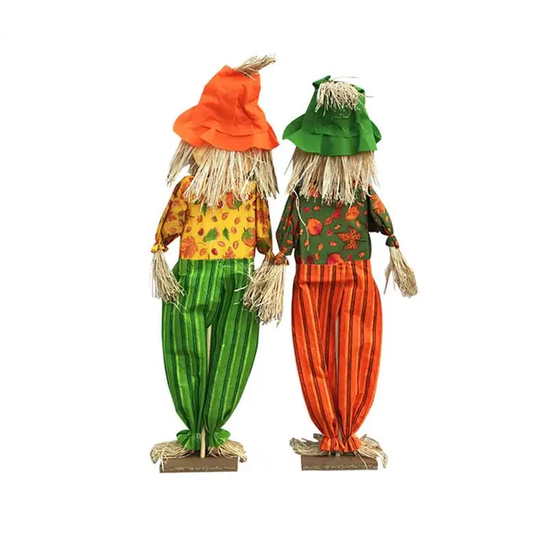 Standing Cute Halloween Scarecrow Swing Ornament Decoration Straw Doll for Kindergarten | Дом и сад