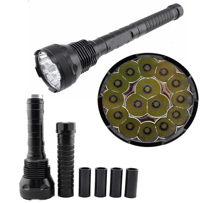 Bestellen ANJOET Lange Abstand 15 * XML T6 5-Modus Taschenlampe High Power 18000 Lm 15 X XM-L T6 LED Taschenlampe Für 18650 Oder 26650 Batterie