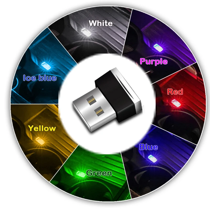 1 шт. автомобильные USB светодиодные атмосферные огни декоративная лампа