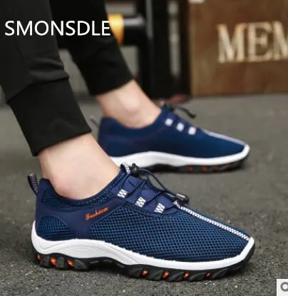 SMONSDLE/Новинка 2019 года летние мужские дышащие ботинки с сеткой сетчатая Уличная