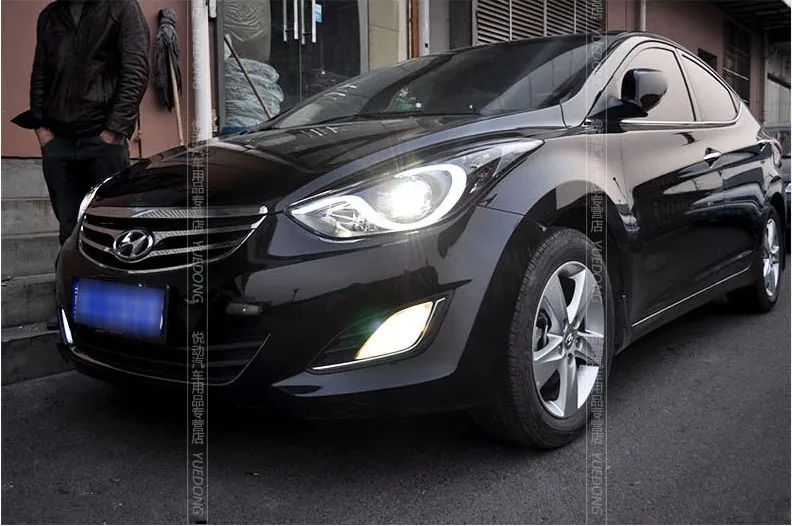 Автомобильный Стайлинг головная лампа для фары для автомобиля Hyundai Elantra angel eyes 2012- для Elantra головная лампа Биксеноновая линза Hi Low Beam h7