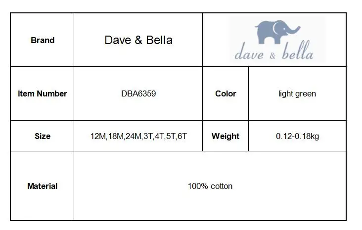 Dave bella/летний костюм для малышей Детская одежда высокого качества детские костюмы красивая одежда для маленьких мальчиков DBA6359