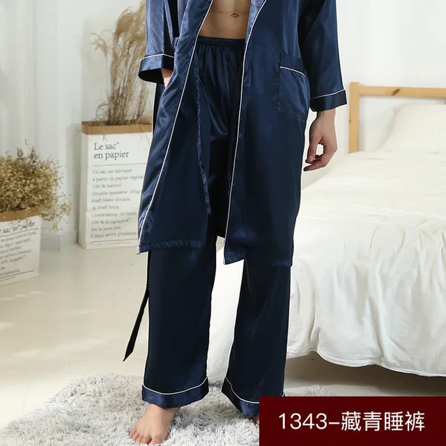 Новинка, мужской весенний халат, халат Yukata, мужское кимоно из вискозы, банное платье, ночная рубашка, одежда для сна, Пижама, Mujer, L-XXL - Цвет: B-navy blue