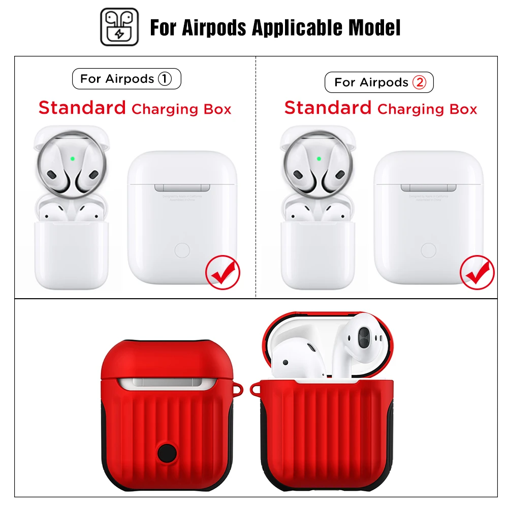 2 в 1 чехол для наушников Airpods, защитный чехол для наушников Airpods, Модный чехол для наушников Apple Airpods, 2, 1 проводная зарядная коробка