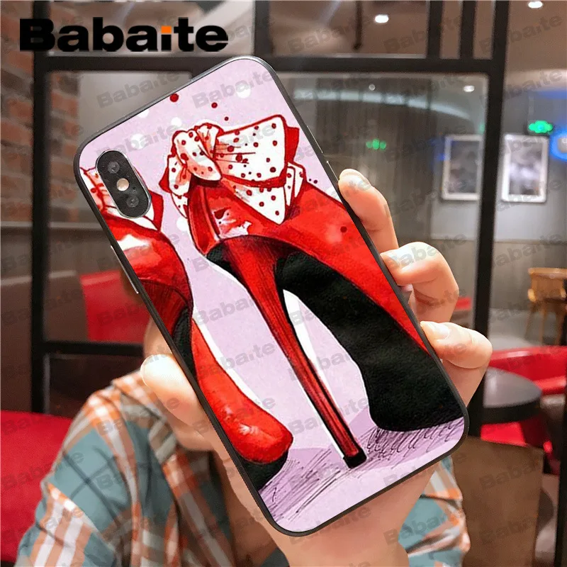 Для iphone 11pro max красная обувь на высоком каблуке Женский чехол для телефона iPhone 6S