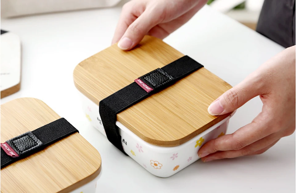 MICCK Microwavable Ланч-бокс в японском стиле бамбуковый керамический Bento box Теплоизоляционный контейнер для хранения продуктов