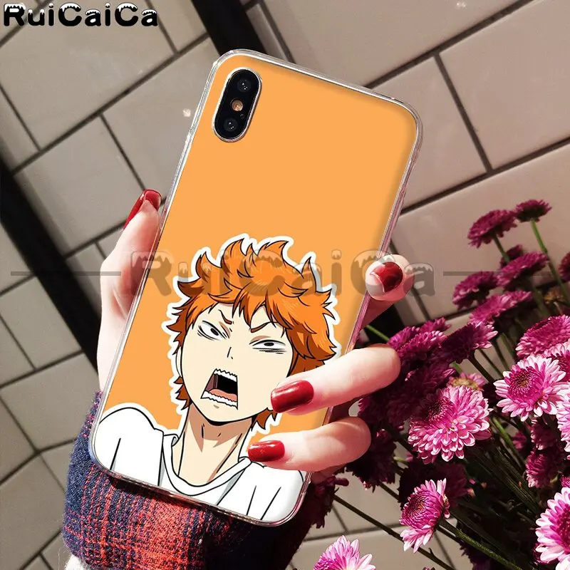 A2 RuiCaiCa Haikyuu Хината атак аниме ТПУ Мягкий силиконовый чехол для телефона для iPhone X XS MAX 6 6S 7 7plus 8 8Plus 5 5S XR - Color: A2