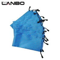 lanbo 50 pcslot contact lens case glasses case soft waterproof plaid cloth wholesale sunglasses case glasses bag blue color s23