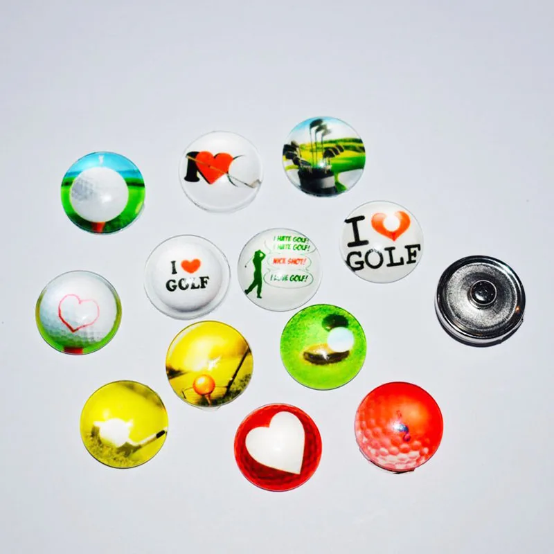 

Смешанные стеклянные кнопки ювелирные изделия Модные I LOVE GOLF для DIY 18 мм Кнопка застежка браслет ожерелье ювелирные изделия