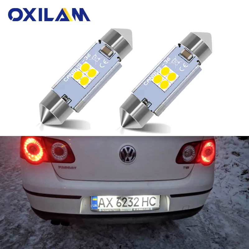 

2Pcs No Error Festoon 36mm LED Bulb C5W 3030 SMD Lamp Car License Plate Lights For Volkswagen VW Passat B6 B5 Golf 3 4 5 6 Jetta