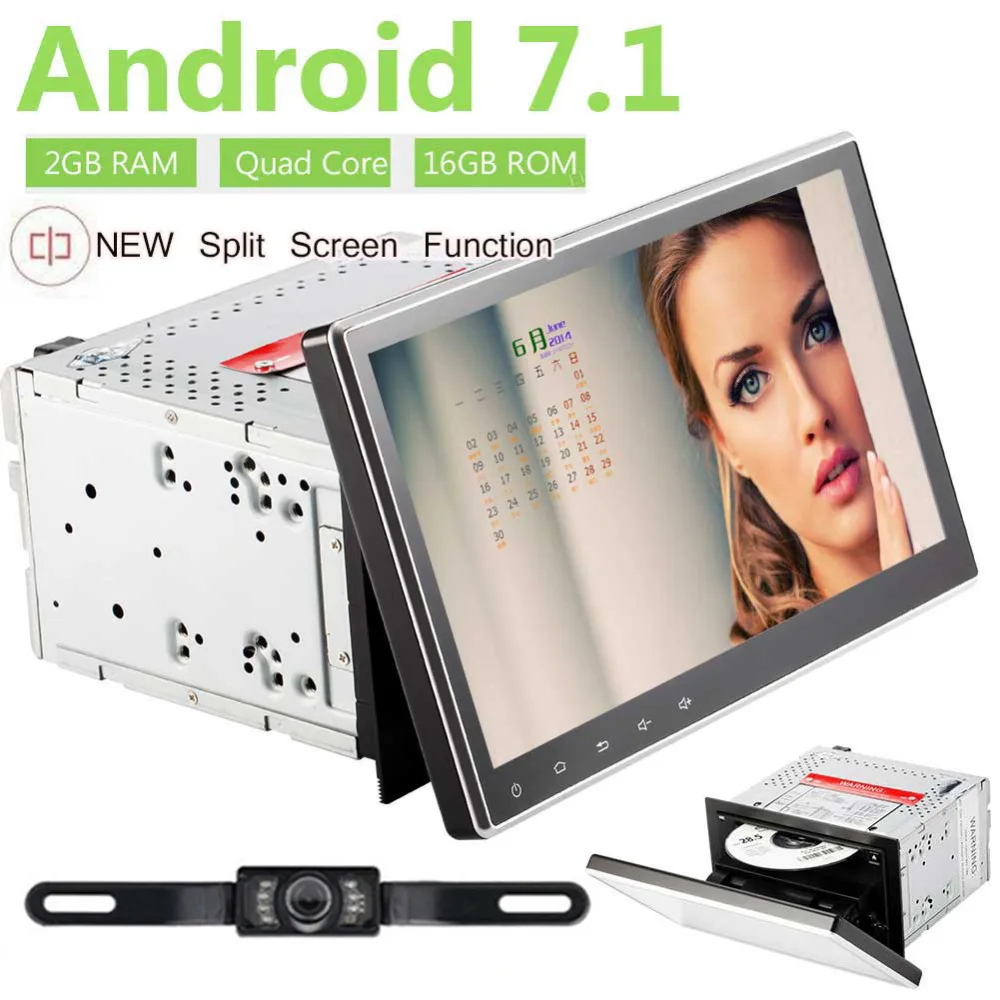 10 1 дюймов Android 7 двойной Din автомобильный DVD стерео радио GPS навигация в Дэш