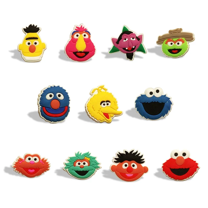 50 шт. Уличная обувь кунжута очаровательные украшения Elmo печенья Монстры пряжки подходят браслеты Croc jibz обувь украшения подарок для детей - Цвет: 022-09-19 mix50pcs