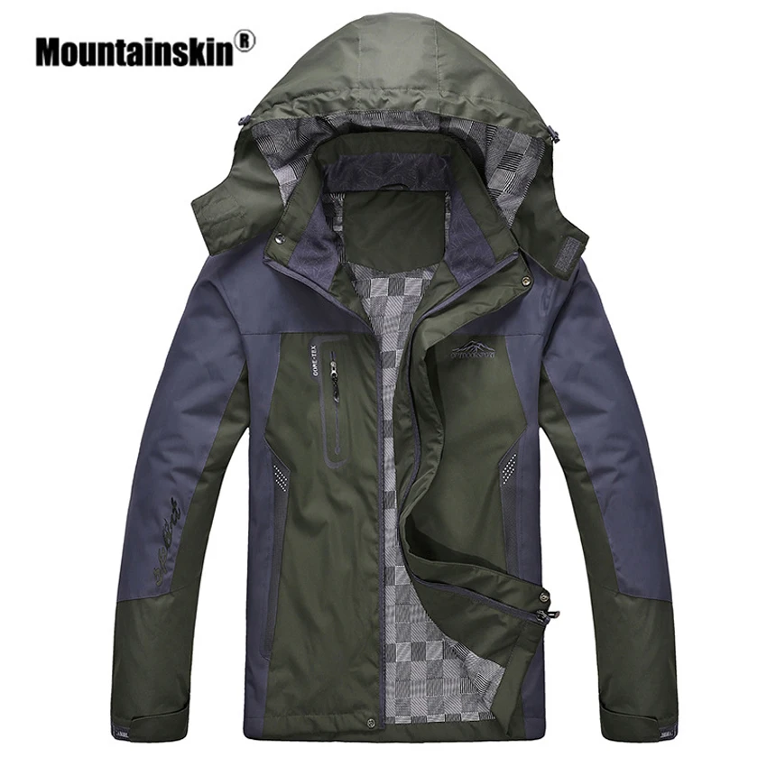 Mountainskin Men Women Spring Autumn Outdoor Hiking Jackets Waterproof Windbreaker Climbing Camping Trekking Rain Coat VA301