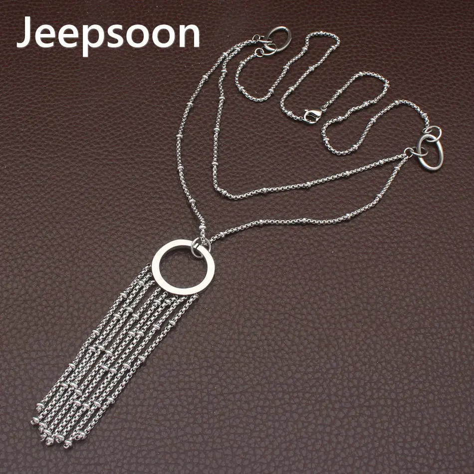 Jeepsoon модные серебряные цвет нержавеющая сталь украшения для женщин мм 650 Длинный