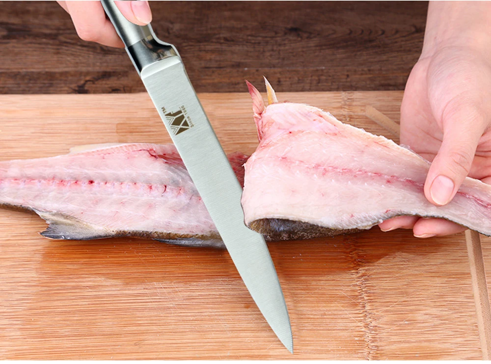 XYj 6 шт. набор кухонных ножей для очистки овощей утилита Santoku нож шеф-повара для нарезки хлеба бесшовная Сварка полностью ножи из нержавеющей стали