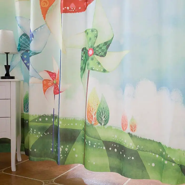 3d печать шторы с бесплатной доставкой! Ветряная мельница/медведь хлопок детская