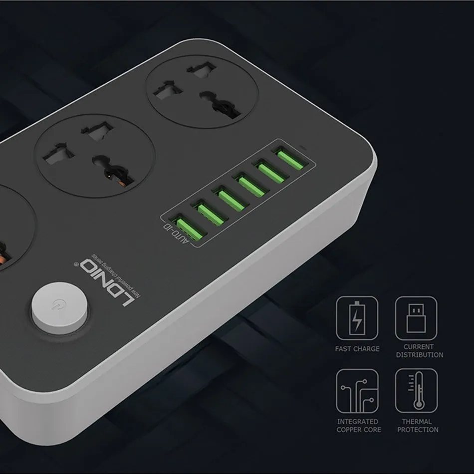 LDNIO международная торговля взрывы шесть USB Проводная розетка многостандартная