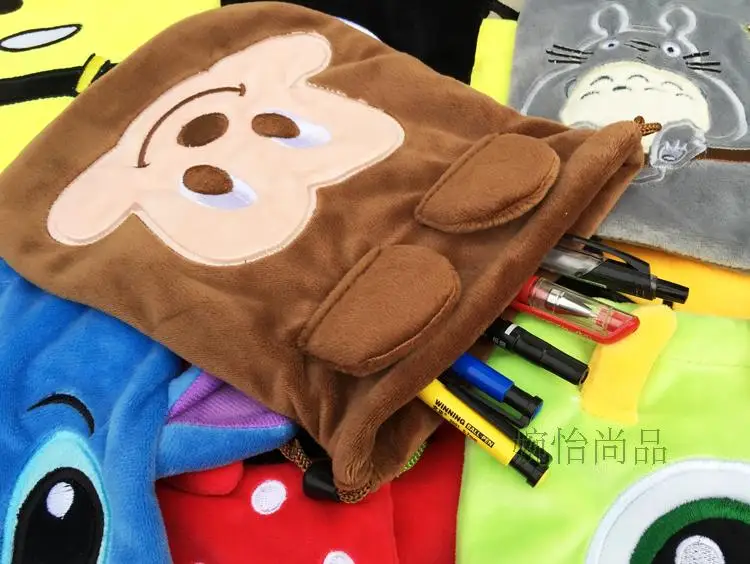 IVYYE 1PCS Stitch Anpanman Cartoon Drawstring Bags Cute Plush storage handbags makeup bag Coin Bundle Pocket Purses NEW