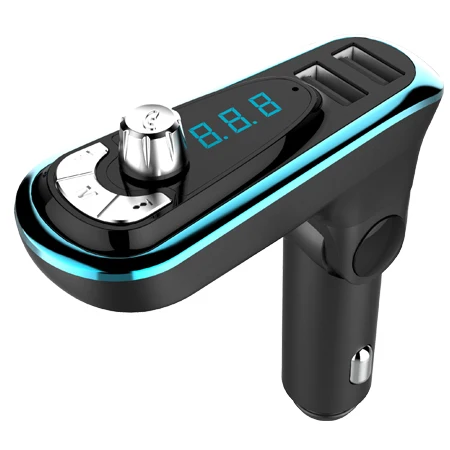 Синий YASOKRO Bluetooth автомобильный комплект Hands Free MP3 аудио плеер Обнаружение напряжения с двойным USB Автомобильное зарядное устройство автомобильные аксессуары fm-передатчик - Название цвета: Синий