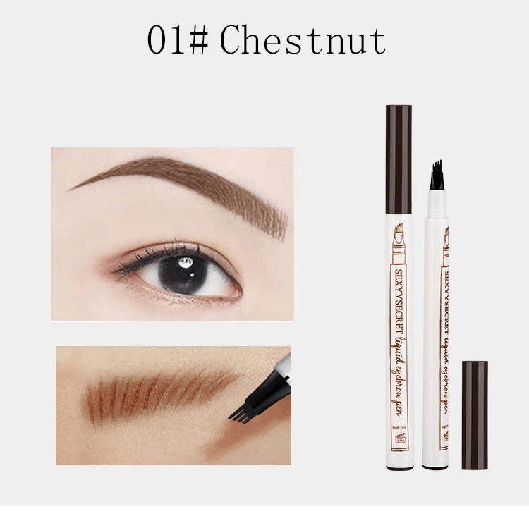 Eyebrow Pencil-01 4 цвета, жидкий карандаш для бровей, водостойкий, микроблейдинг, коричневая ручка для татуировки, вилка, наконечник, увеличитель краски, оттенок, ручка - Цвет: Eyebrow Pencil-01
