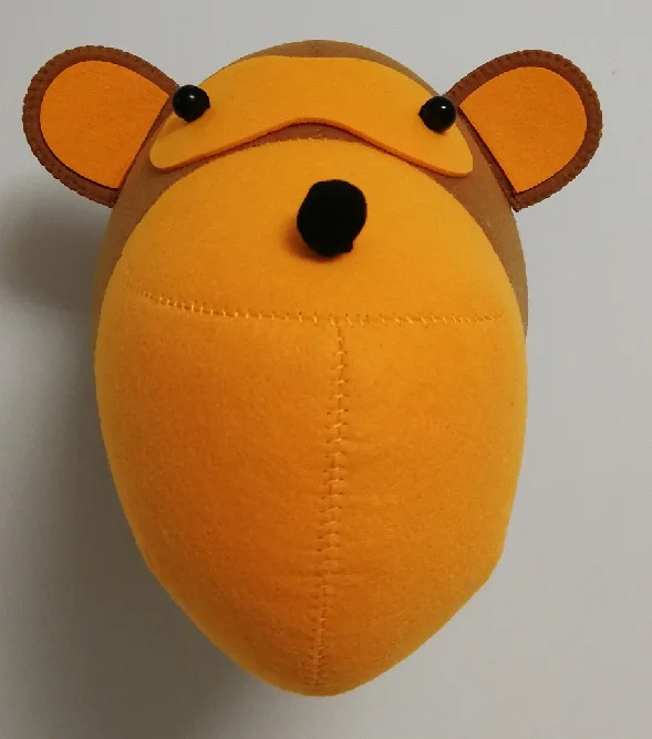Monkey Животные, слон, олень, Зебра, кролик, голова тигра, настенное крепление, мягкие игрушки, декор для спальни, войлок, настенные подвесные куклы, реквизит для фотосессии - Цвет: Monkey