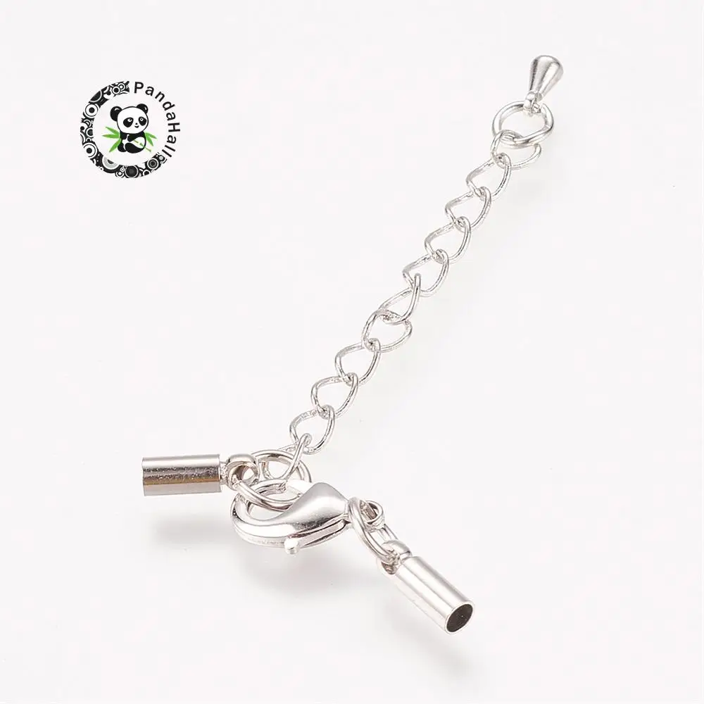 

100pcs Brass ends with extender chain and clasps for Bracelet Necklace Fashion Jewelry Accessories DIY Making Wholesale F60