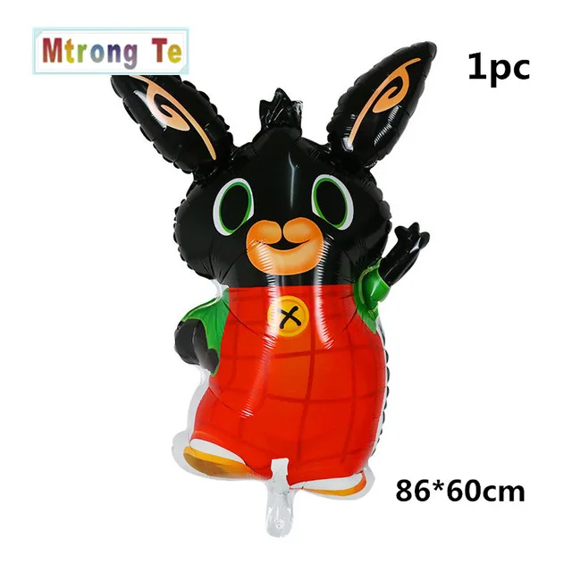 1pc bunny 6 шт. Bing Bunny воздушные шары из фольги Мультяшные животные кролик шар 30 дюймов номер ребенок 1 9 день рождения Декор поставки игрушки - Цвет: 1pc bunny