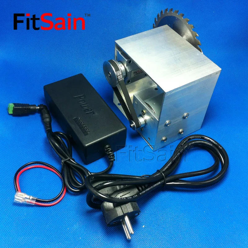FitSain-DC24V 8000 об/мин мини-Настольная пила для " 100 мм отверстие пильного диска 16 мм/20 мм шпиндельные режущие пилы 2GT шкив с адаптером питания