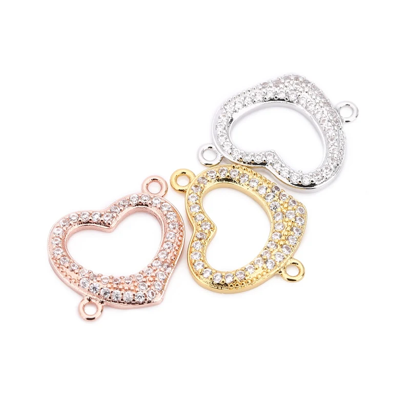 Ожерелье сердечки постоянного тока Подвески инкрустированные циркониевые