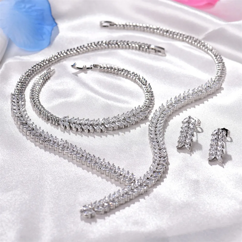 MOLIAM роскошные наборы свадебных ювелирных изделий форма пшеницы элегантный