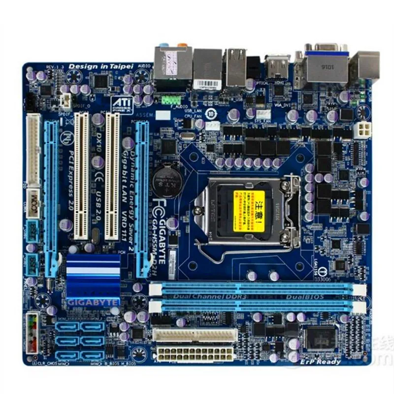 Оригинал для Gigabyte LGA1156 H55 материнская плата H55M D2H LGA 1156 GA DDR3 десктопная плата|motherboard